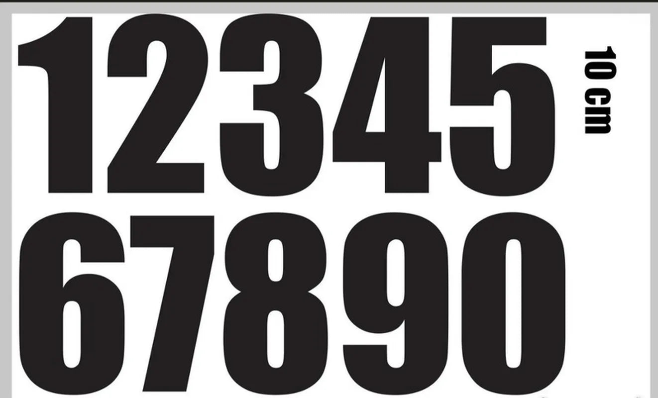 10cm Each Tall 0-9 Numbers Funny Vinyl Decal Sticker Car Stickers Window Peaceful Pleasures Health and Wellness