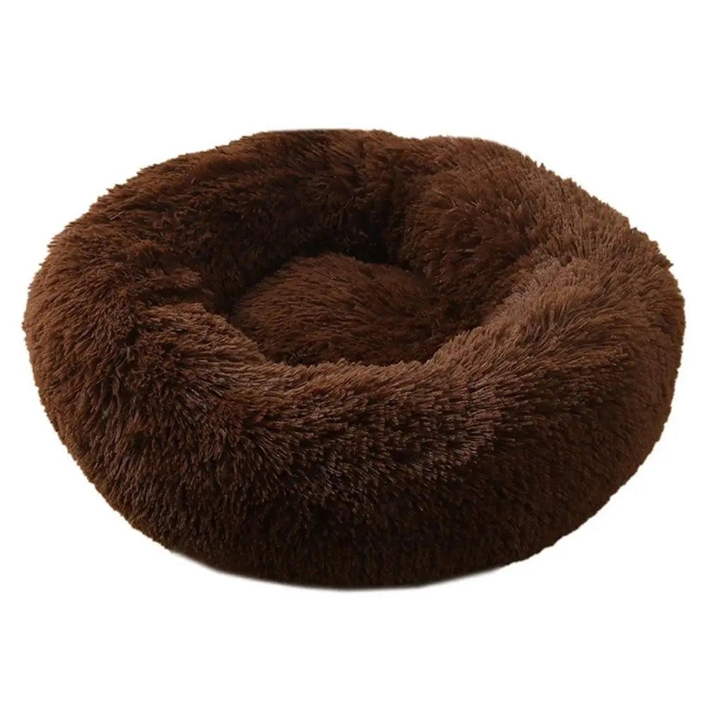 Donut Pet Bed | Plush Faux Fur Round Bed for Cats & Dogs