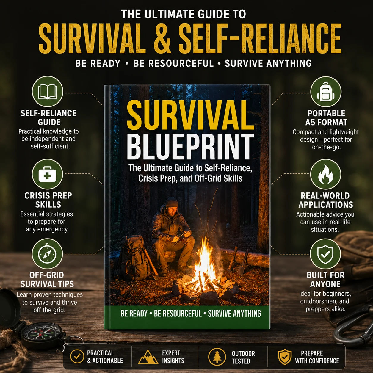 Survival Blueprint A5 Guide Crisis Prep Off-grid Skills Handbook