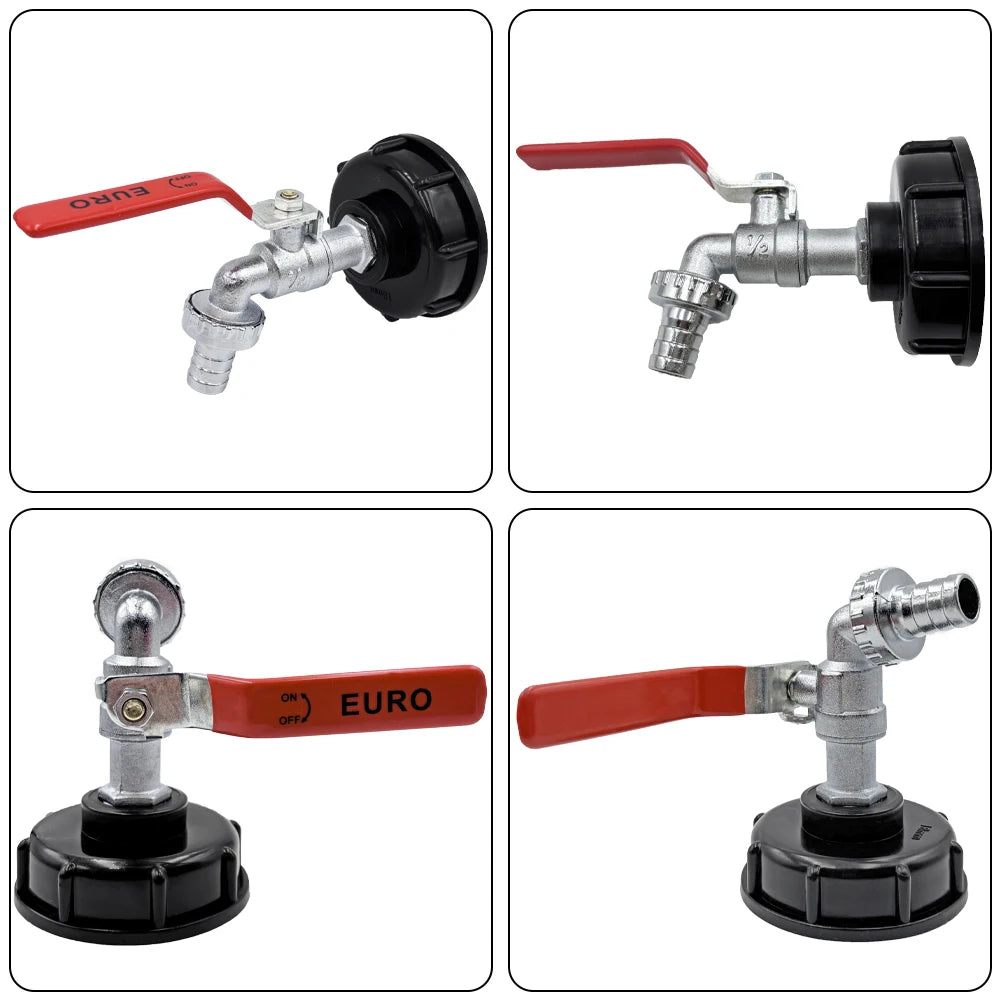 S60x6 Coarse Thread IBC Tank Tap Connecter X 1/2'' 3/4'' Water Coupling Adapter 1000L Garden Home Replacement Valve Fitting Peaceful Pleasures Health and Wellness