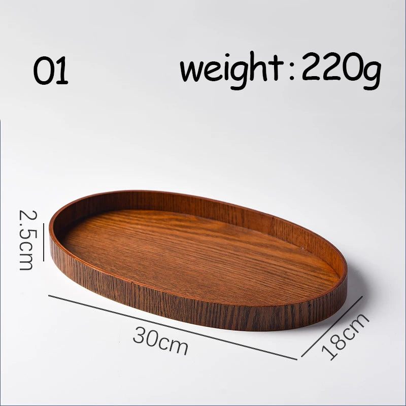Oval Serving Trays Tableware Dessert Tea Saucer Coasters Coffee Coasters Wooden Plate Storage Food Display Home Hotel Decor Peaceful Pleasures Health and Wellness 01