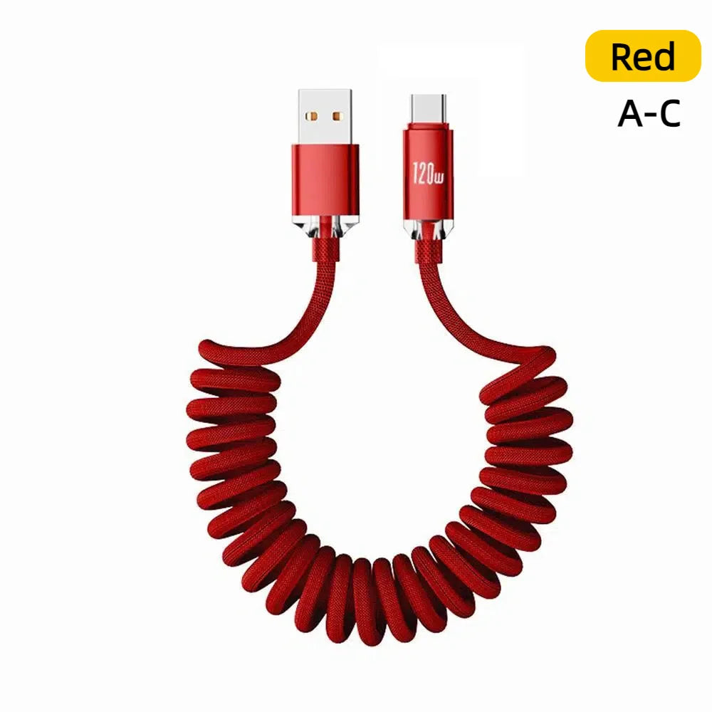 120W Fast Charging Coiled USB-C Cable – iPhone & Android