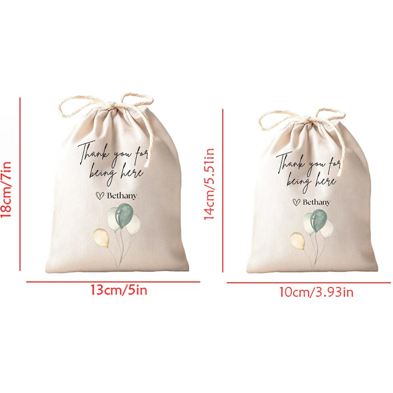 Personalized Watercolor Balloon Favor Bags | Baby Shower & Birthday