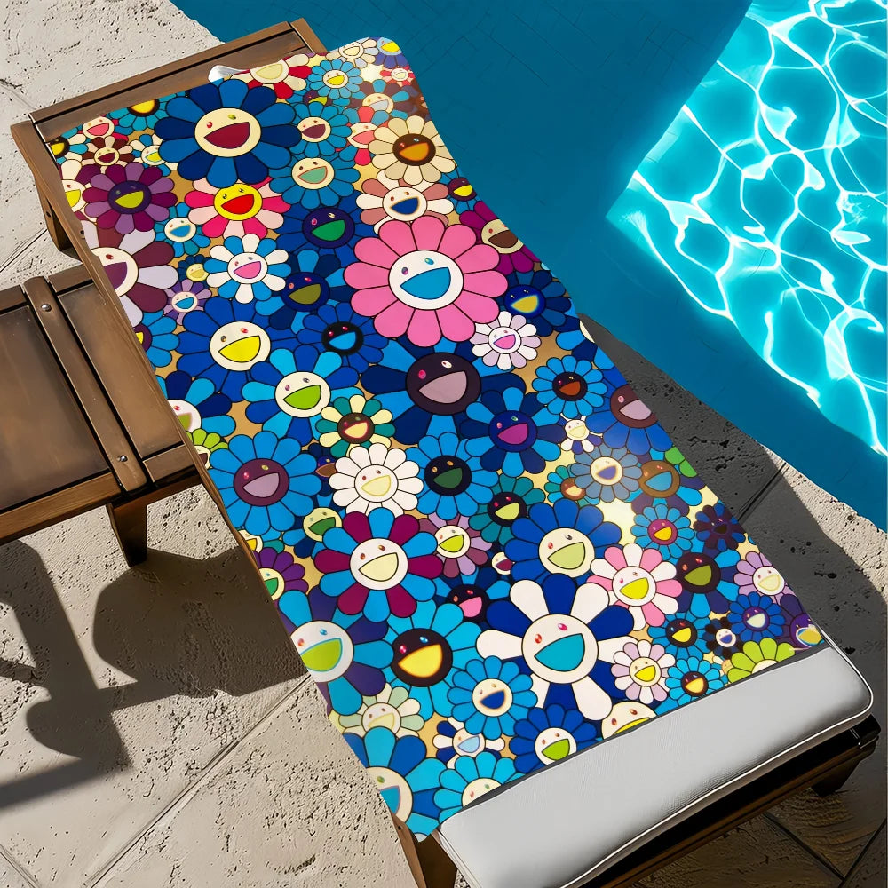 Murakami Art Quick-Dry Beach Towel | Soft Pool & Travel Towel Quick-Dry Beach Towel Peaceful Pleasures Health and Wellness z2 STJ150x260CM