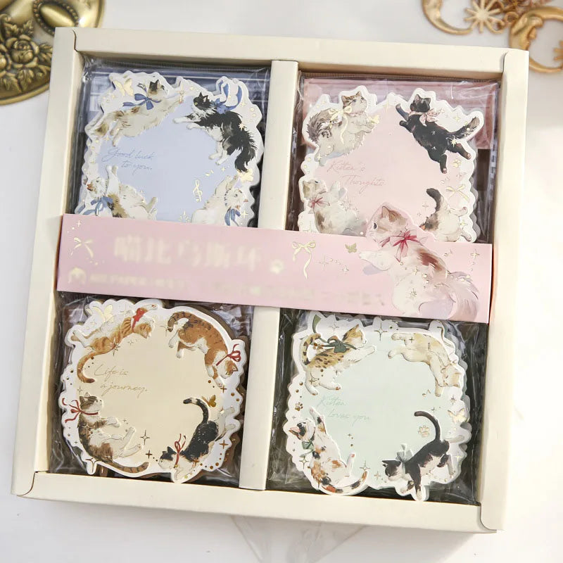Embossed Stamping Sticky Notes Uus Ring Series Korean Cat Themed