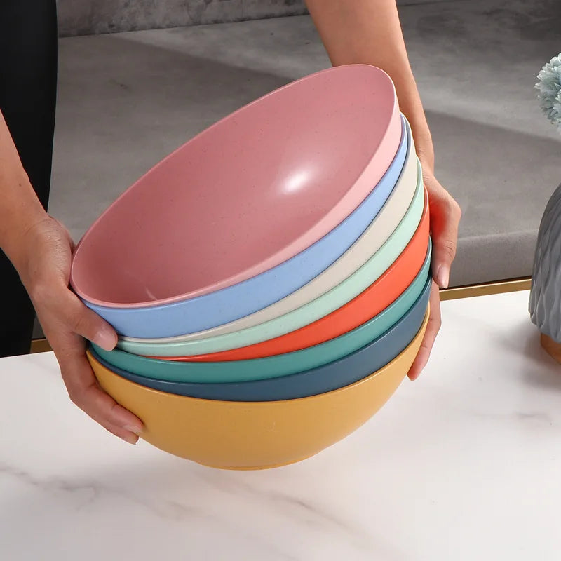 Hot Sale Eco-Friendly Wheat straw Household vegetable bowl kitchen Creative Solid color fruit salad bowl Microwavable Food Bowl Peaceful Pleasures Health and Wellness