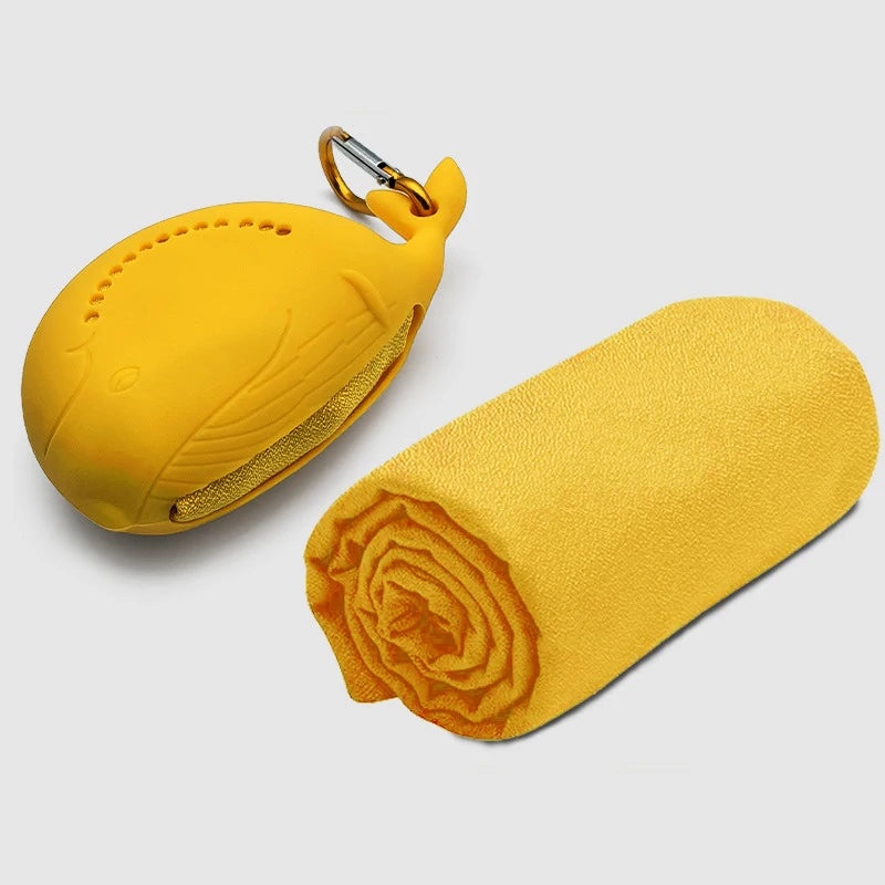 Cute Little Whale Sports Quick-drying Towel Cold Sensation Towel Sweat-absorbing Portable Silicone Towel for The Gym Peaceful Pleasures Health and Wellness Maya yellow 30x80cm