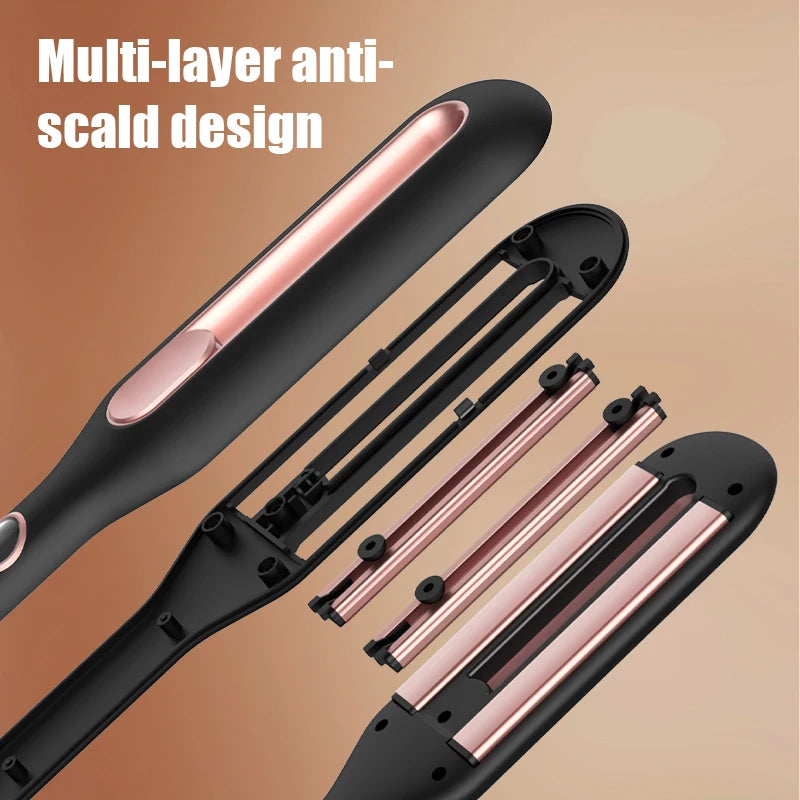Professional women's ceramic hair straightening device with LED display, multi-temperature adjustment and safety features Peaceful Pleasures Health and Wellness