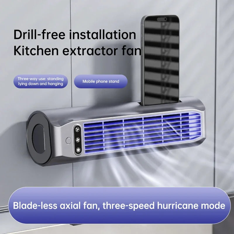 Portable Desktop Fan USB Rechargeable Silent Wall Mount Kitchen Office Bedroom Cooler with Phone Stand Air Fan Peaceful Pleasures Health and Wellness