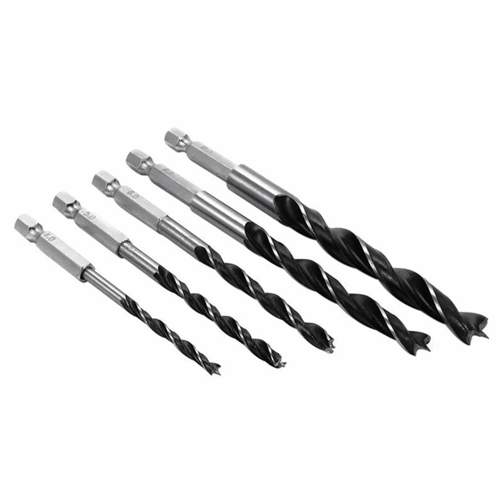 Drill Bit 4- Three Point Woodworking Bits 1 4 Hex Shank Wood HCS