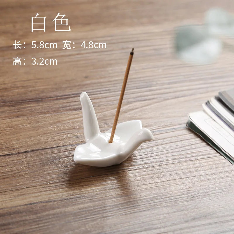 Paper Crane Ceramic Incense Stick Holder & Burner | Home Decor