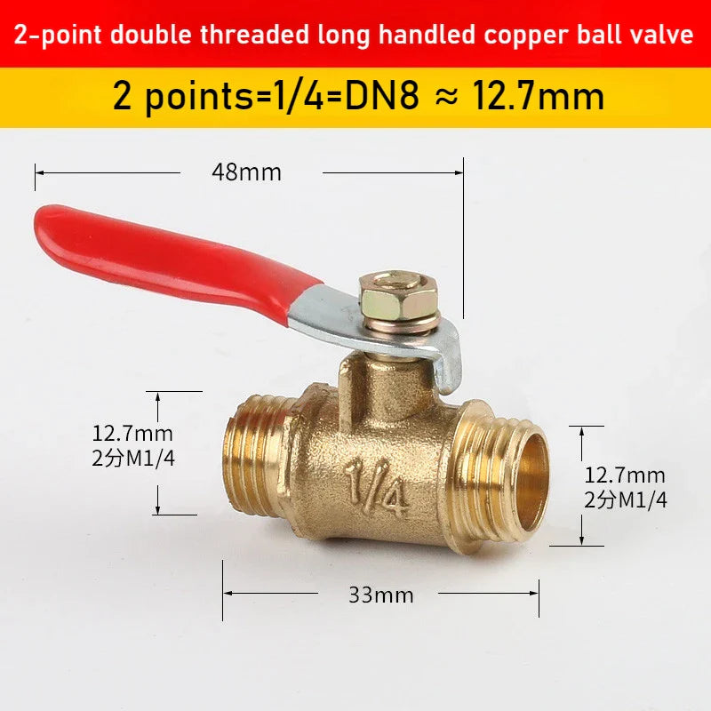 Brass Ball Valve Hose Adapter 1/4" Quick Connector | Garden Irrigation