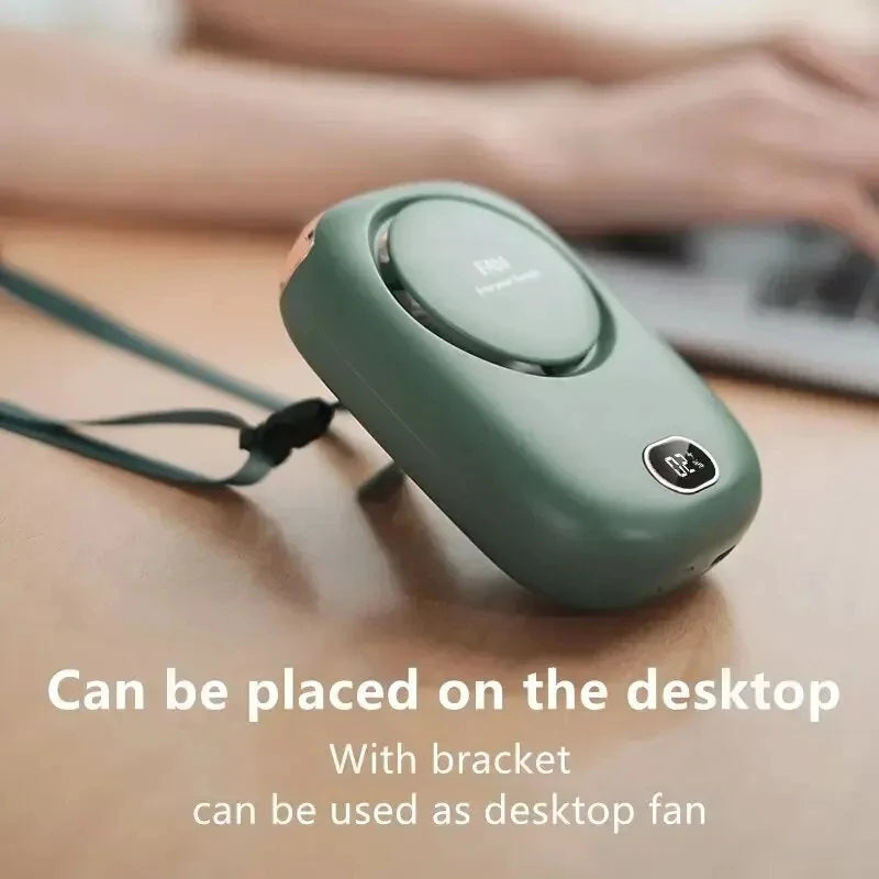 New Mini Portable Fan Portable Rechargeable Bladeless Turbo Ultra Quiet Student Hand Held Fan Outdoor Sports Travel Peaceful Pleasures Health and Wellness