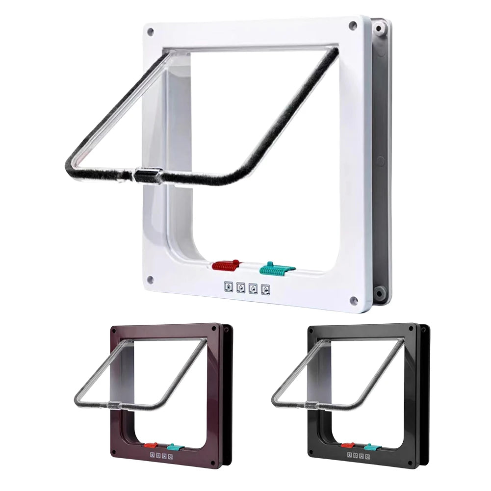 Dog Cat Kitten Flap Puppy Kitten Safety In&out Pet Door with 4 Way Security Lock Door Pet Doors and Sliding Door Safety Pet Door Peaceful Pleasures Health and Wellness