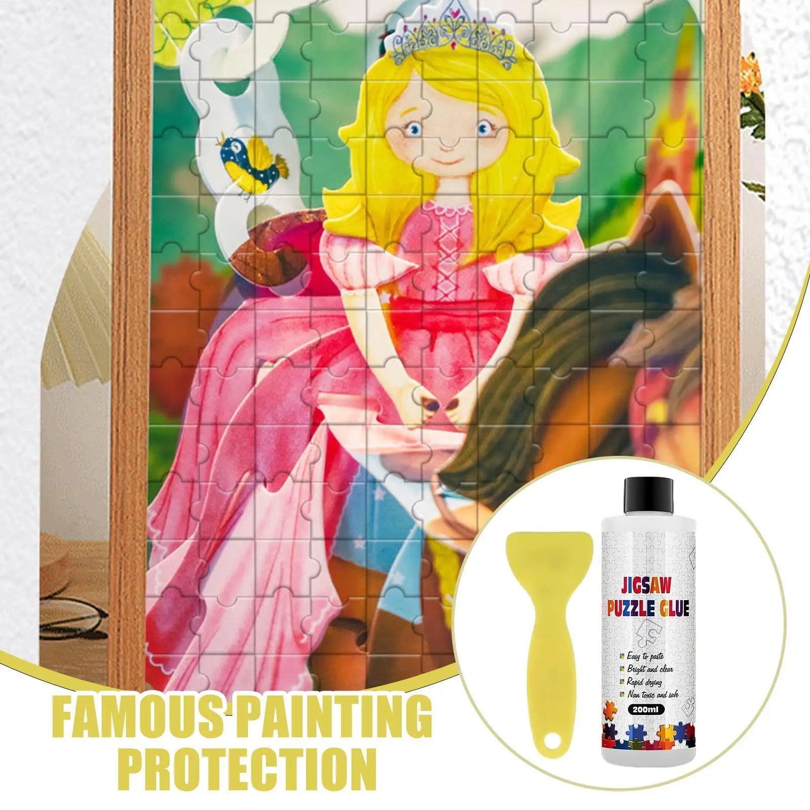 200ml DiamondPainting Sealer Art Glue Continuous Hold Gloss Effect Puzzle Puzzle Highlight Glue Artwork Maintenance Quick Drying Peaceful Pleasures Health and Wellness