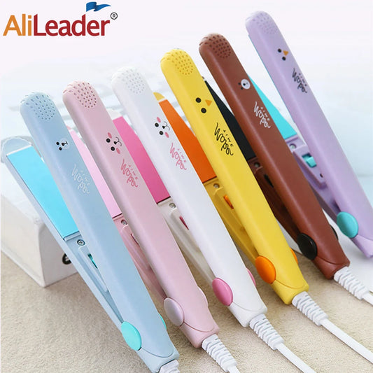 2 In 1 Protabel Flat Iron Hair Straightener And Curling Iron 6.7"Mini Ceramic Straight Hair Flat Irons Curl Flat Iron For Girls Peaceful Pleasures Health and Wellness