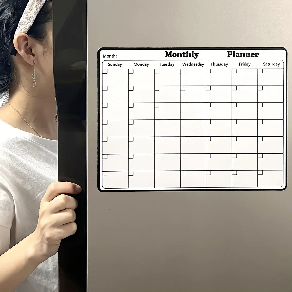 Magnetic Dry Erase Fridge Calendar Monthly Planner Whiteboard