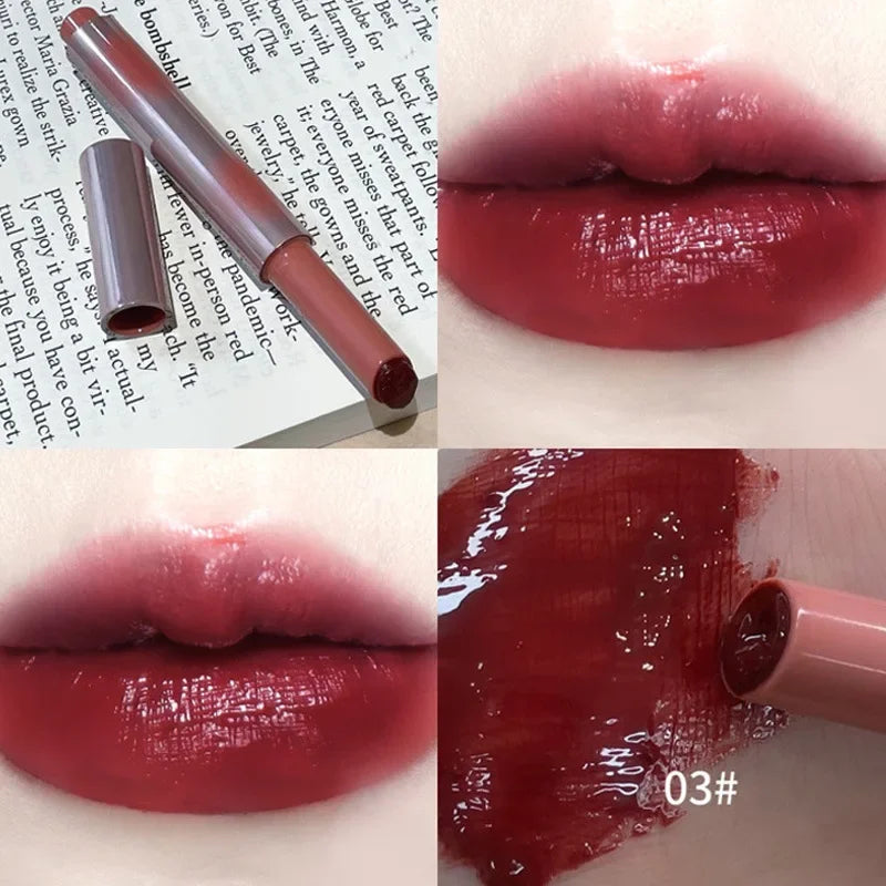 Strawberry Jelly Lipstick Mirror Gloss Tint | K-Beauty Moisturizing