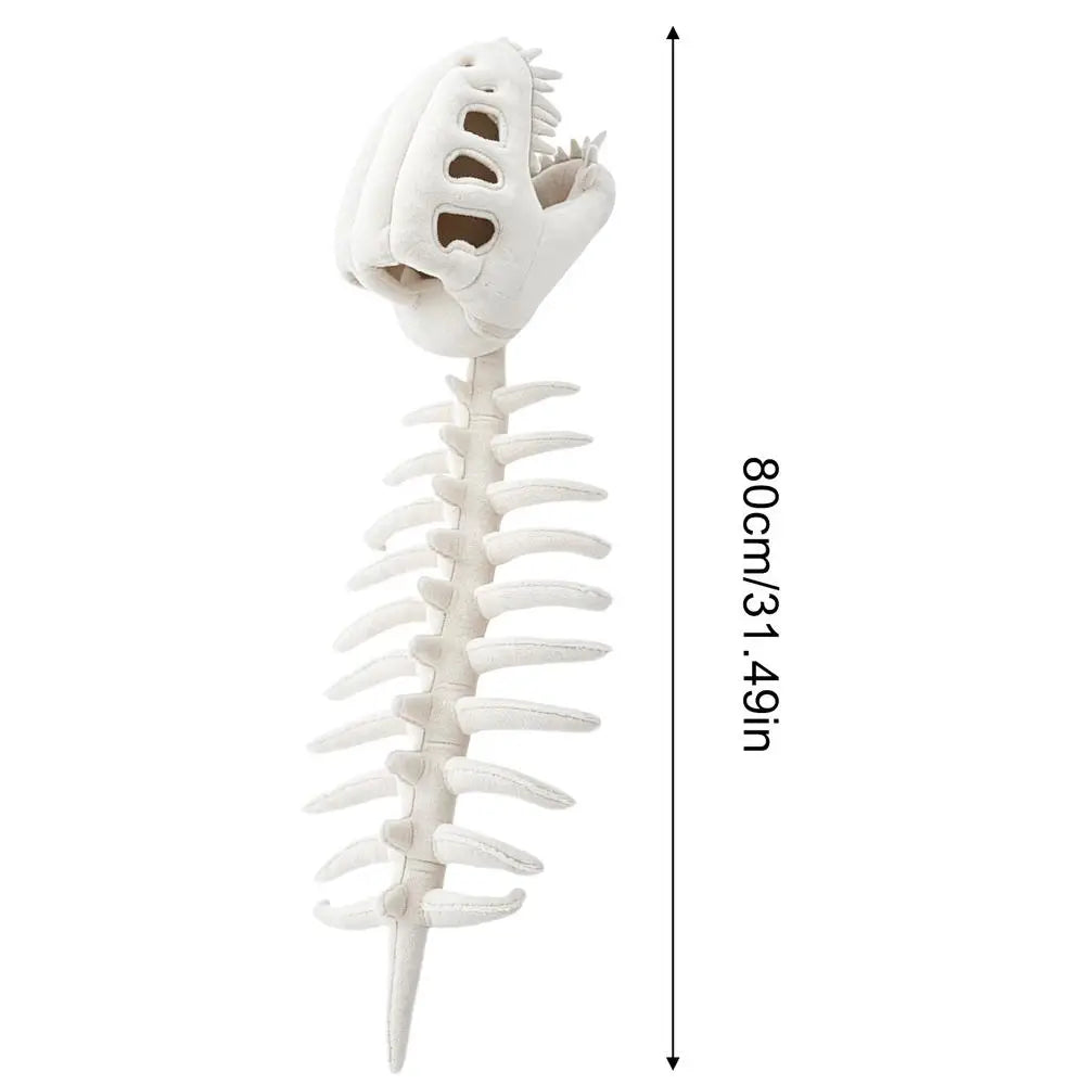 Funny Dinosaur Skeleton Headpiece Wearable Plush Costume Hat Soft Dino Skull Toy For Adults Kids Boys Girls Home Halloween Party Peaceful Pleasures Health and Wellness White M