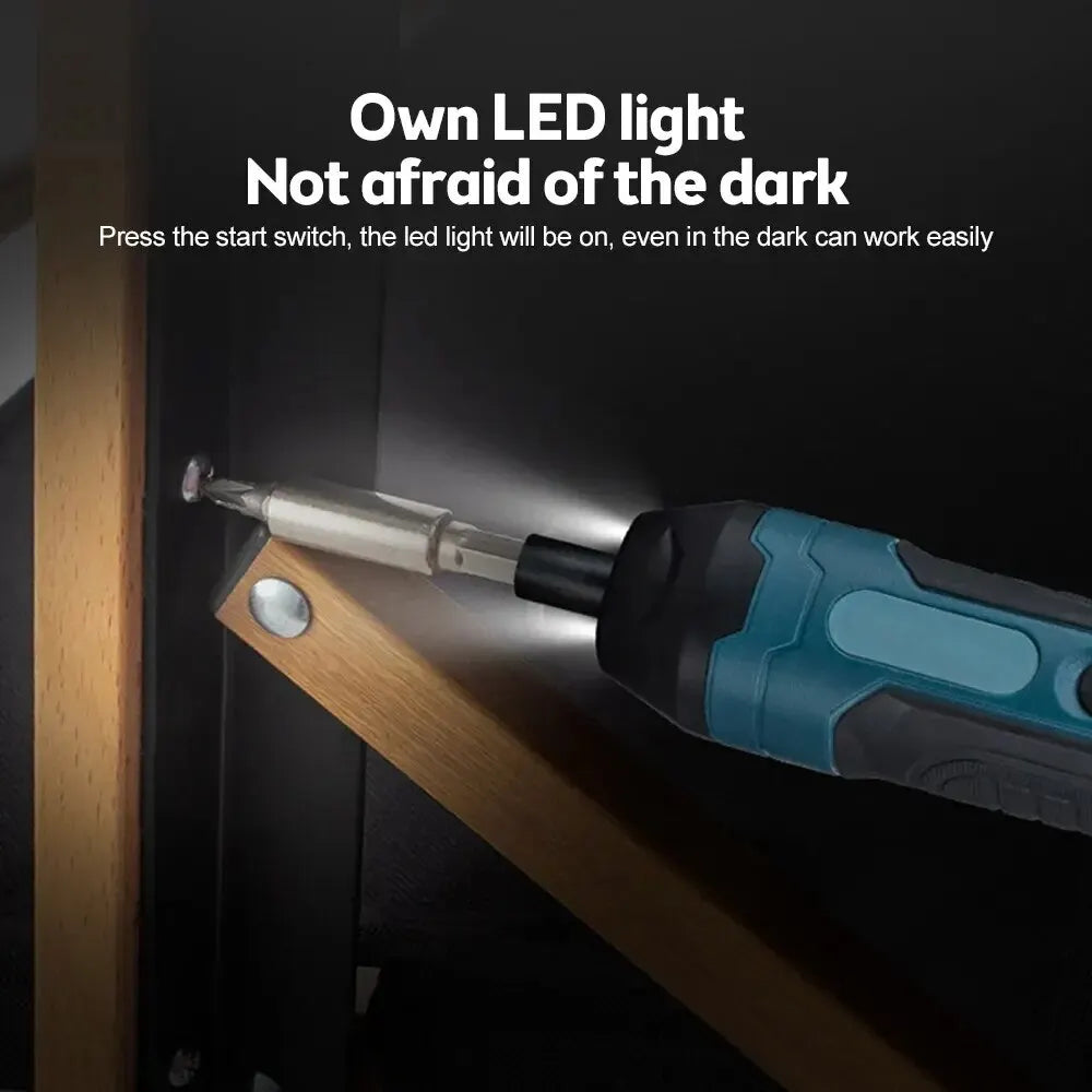 Mini Cordless Electric Screwdriver 1300mah Rechargeable Adjustment Power Drill Multi-function Disassembly Torque Repair Tools Peaceful Pleasures Health and Wellness
