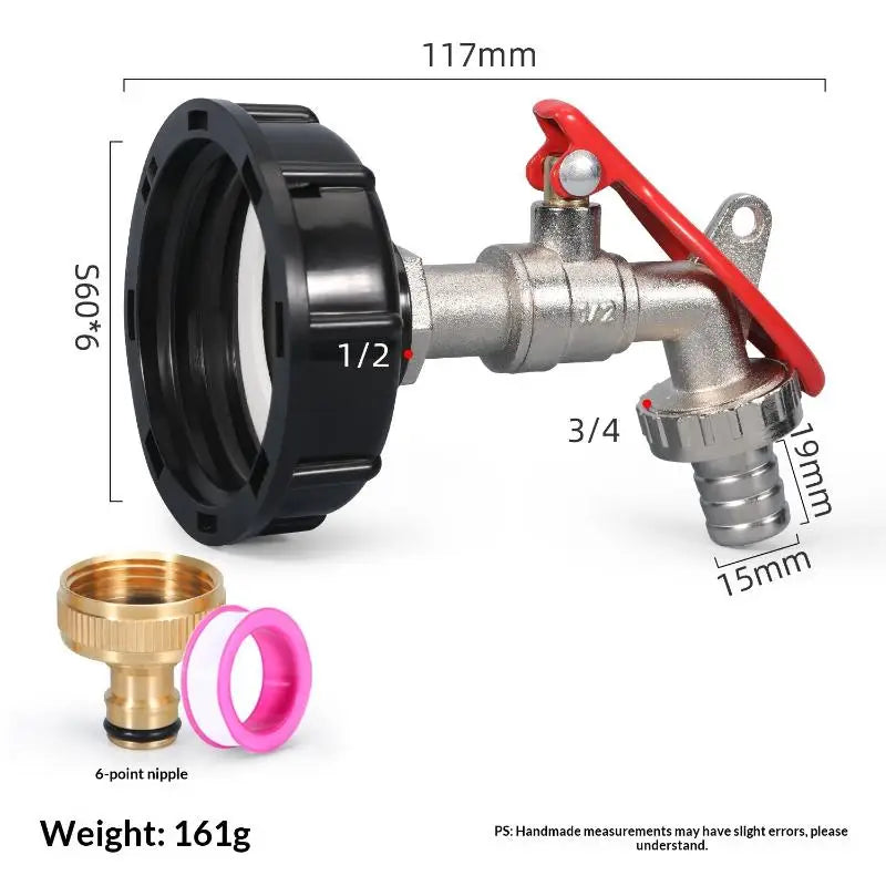 IBC Tank Valve Faucet with Lock – 1/2 Inch Zinc Alloy Tap
