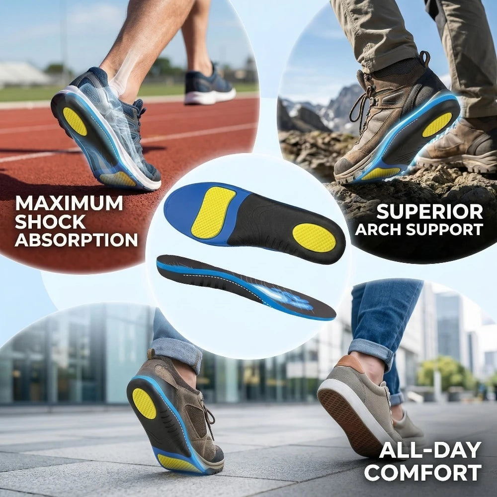 1pair EVA Arch Support Insoles For Pain Relief Orthotics Flat Feet, Sports Shock Absorption Shoe Sole for Running Lifestyle Peaceful Pleasures Health and Wellness