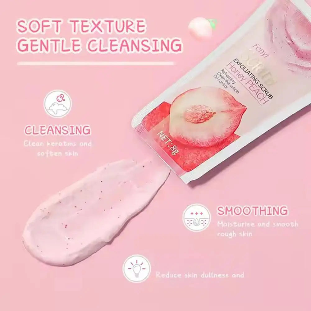 1-10pcs Peach Scrubs For Women Peach Scrub Cream Repairing skin Moisturizing Clean Cutin Refine pore Exfoliating Scrub Body Care Peaceful Pleasures Health and Wellness