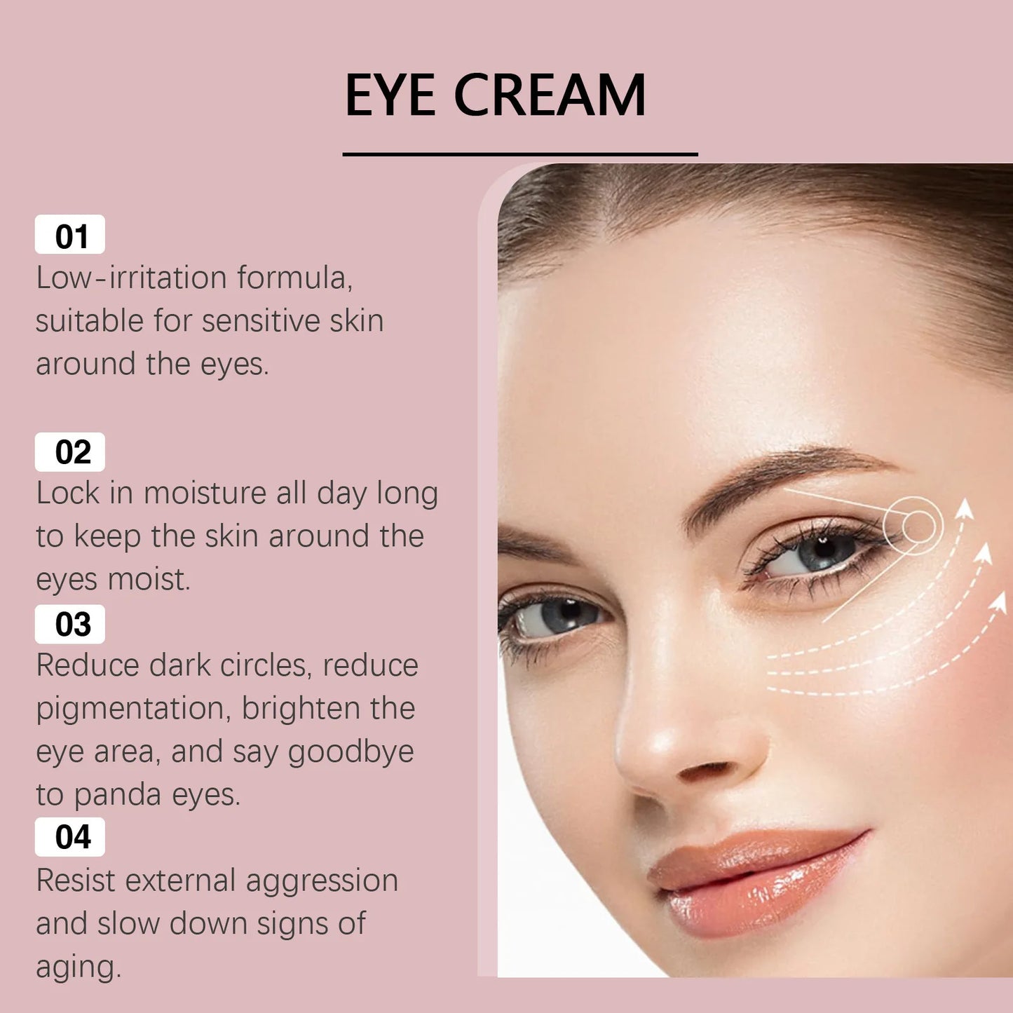 Retinol Eye Cream Anti-Puffiness Lightening Dark Circles Eye Bags Remove Fade Fine Lines Firming Moisturizing Eyes Care Serum Peaceful Pleasures Health and Wellness