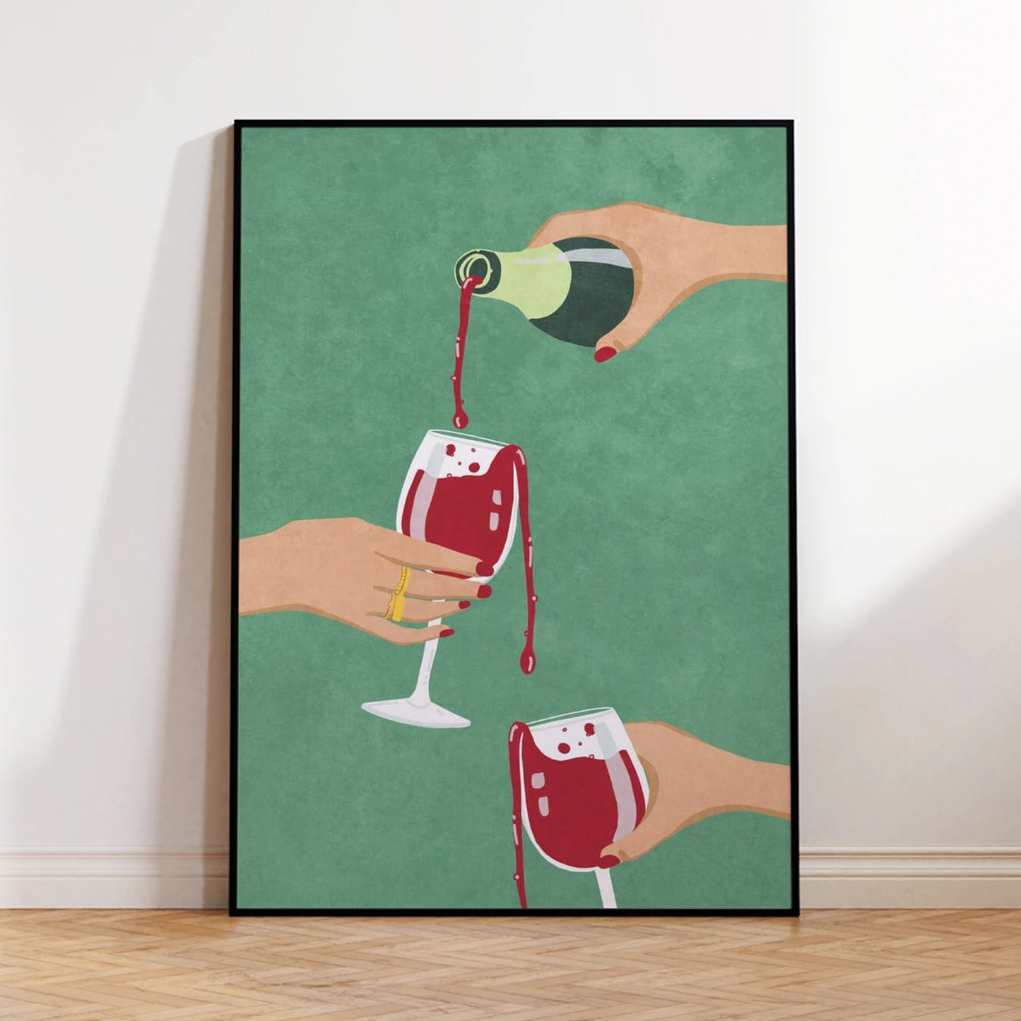 Cheers Girls Minimalist Canvas Wall Art Print | Home Decor