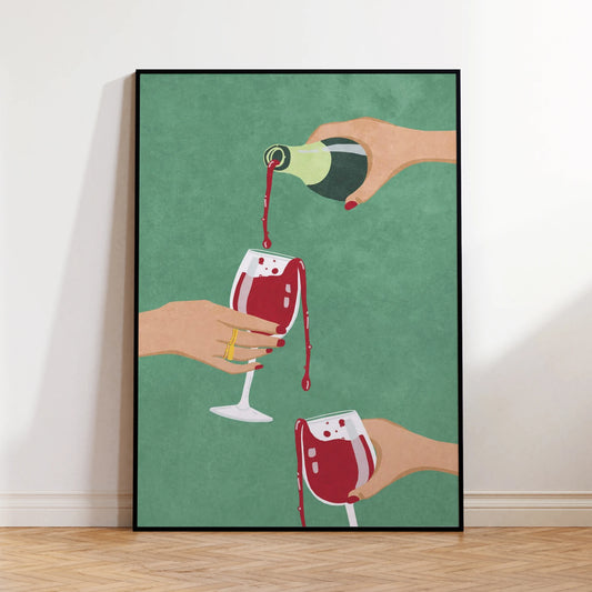 Cheers Girls Minimalist Canvas Wall Art Print | Home Decor Canvas Wall Art Print Peaceful Pleasures Health and Wellness G4379 60x80cm Unframed