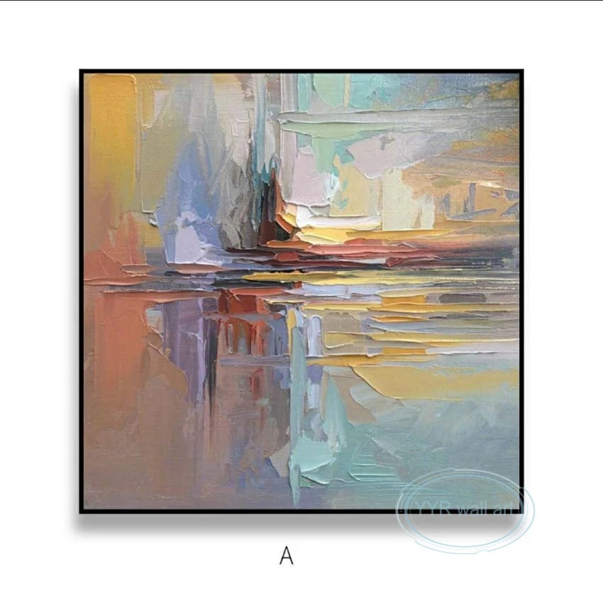 Abstract Art Oil Painting Handmade Canvas Hanging Poster Modern Combination Decorative Mural For Living Room Bedroom Restaurant Peaceful Pleasures Health and Wellness