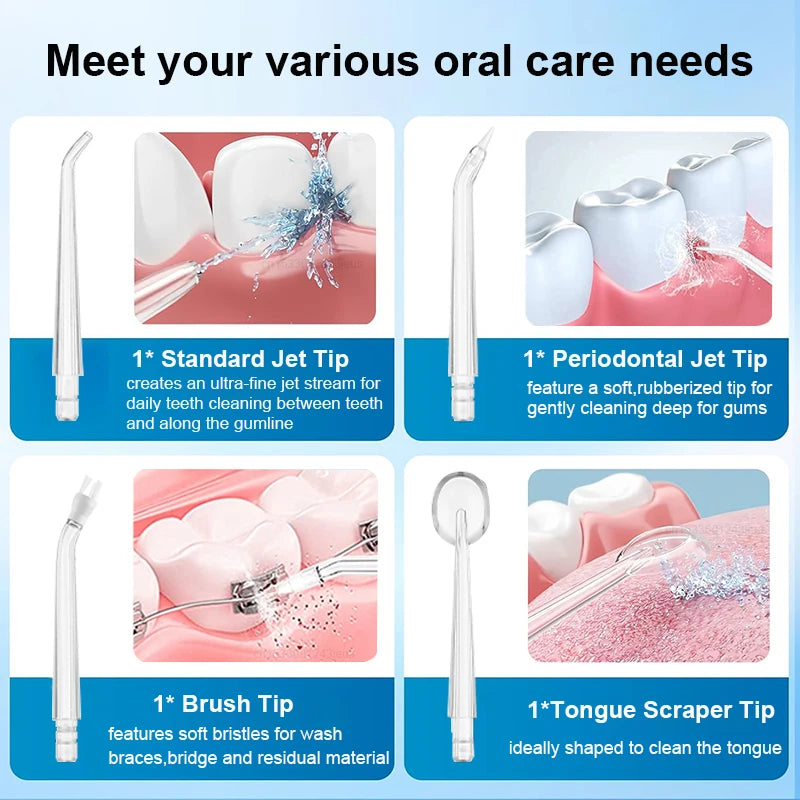 Oral Irrigator Portable Dental Water Flosser for Teeth Dental Water Irrigator Rechargeable Dental Water Jet for Teeth Cleaning Peaceful Pleasures Health and Wellness