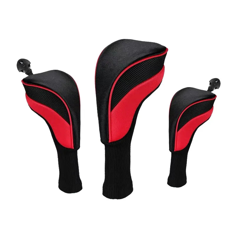 Premium Golf Club Cap Set 3 Piece Set Perfect for Driver Fairway Woods Hybrid Woods Use Stylish and Durable Golf Accessory Cap Peaceful Pleasures Health and Wellness red
