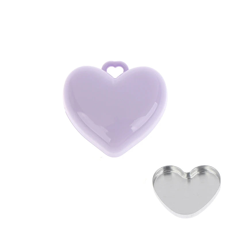 1Pcs Heart Shape Mini Empty Blush Powder Box Eye Shadow Container With Mirror And Aluminum Pan Key Chain Lipstick Case Packaging Peaceful Pleasures Health and Wellness Purple