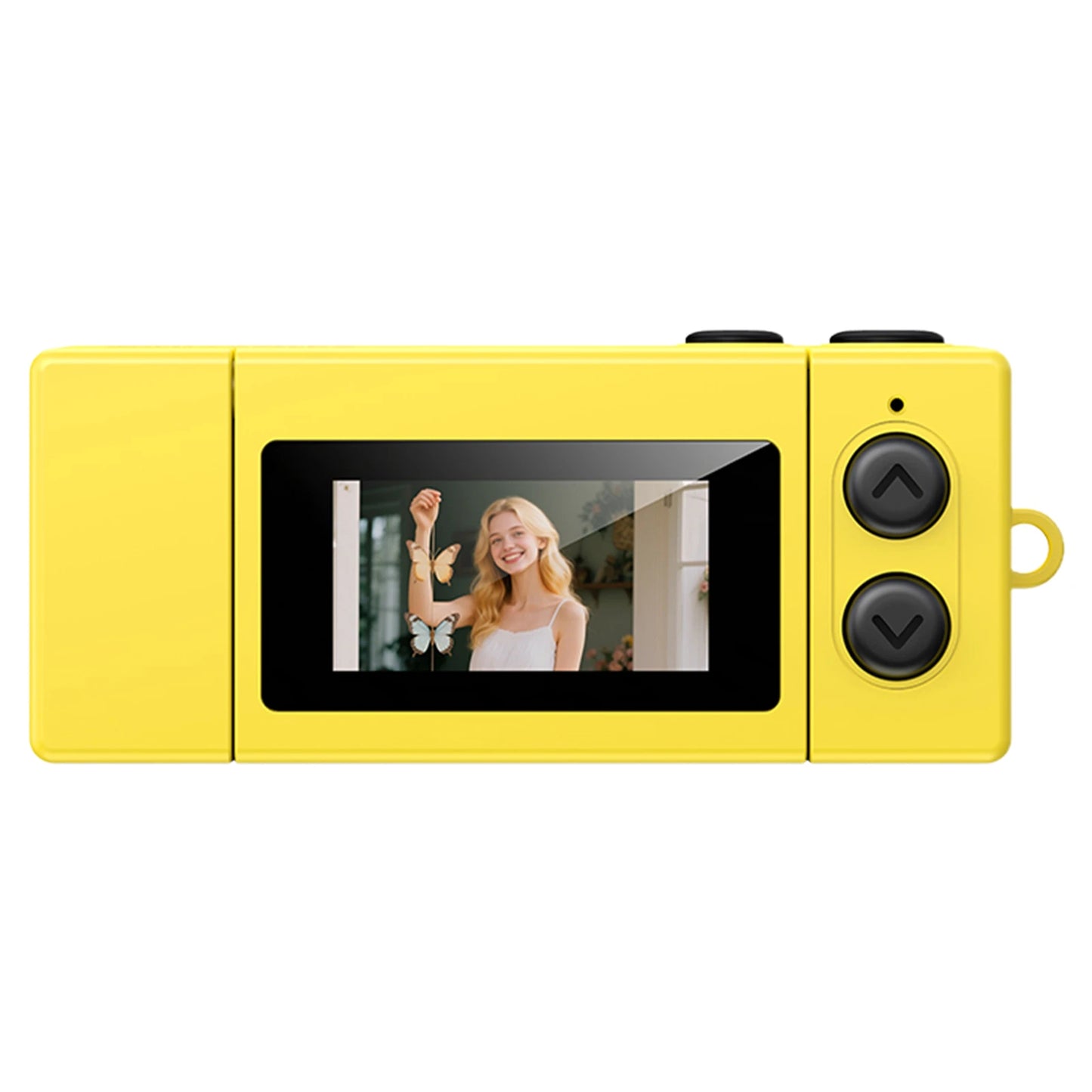 Retro Small Video Recorder Camcorder Support Memory Card Mini Keychain Camera for Beginners Teens and Adults Travel Vlog Peaceful Pleasures Health and Wellness YELLOW