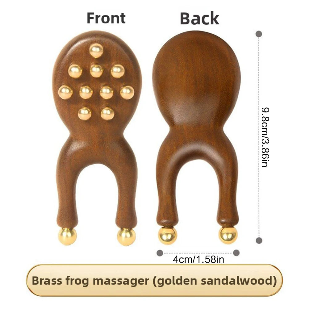 Wooden Brass Facial Massager | Face Lifting & Skin Tightening