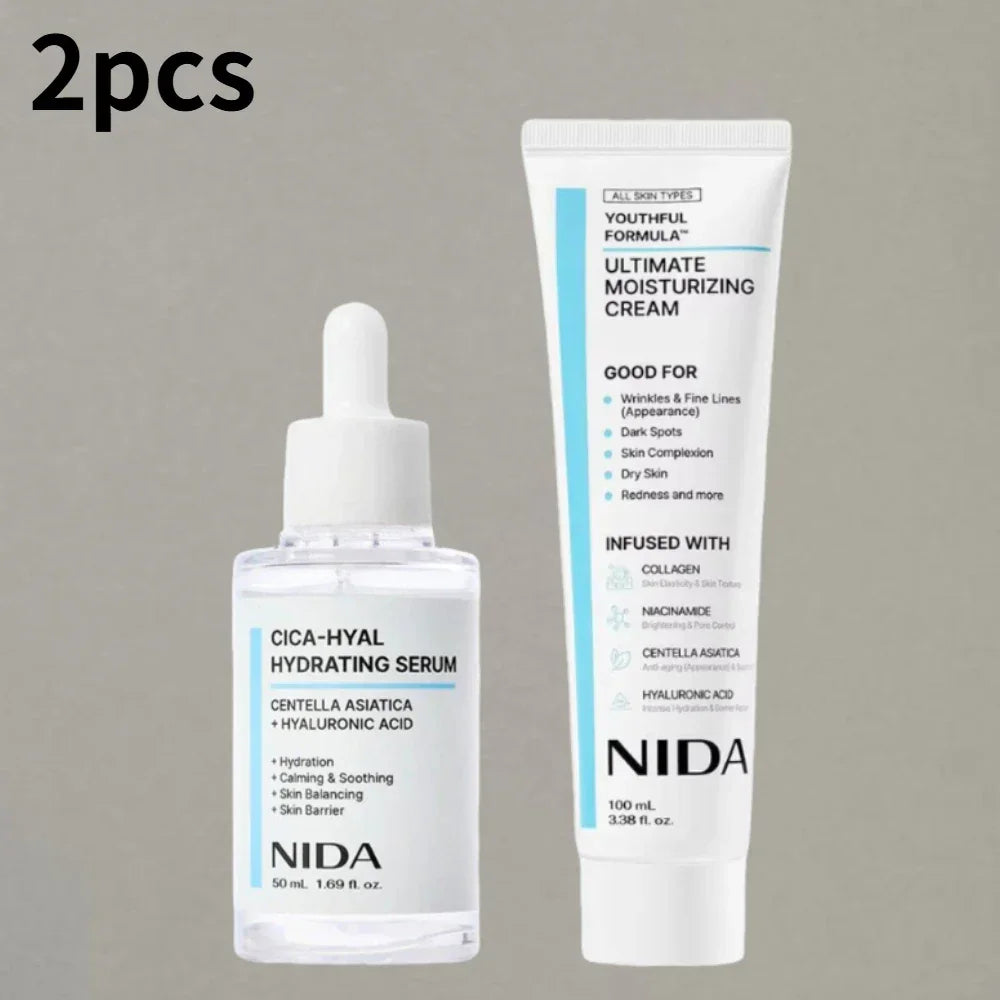 Korea NIDA Skin Care Kit - Ultimate Moisturizing Cream, Retinol Probiotic Eye Cream, TXA Renewal Essence, For All Skin Types Peaceful Pleasures Health and Wellness 2PCS 01