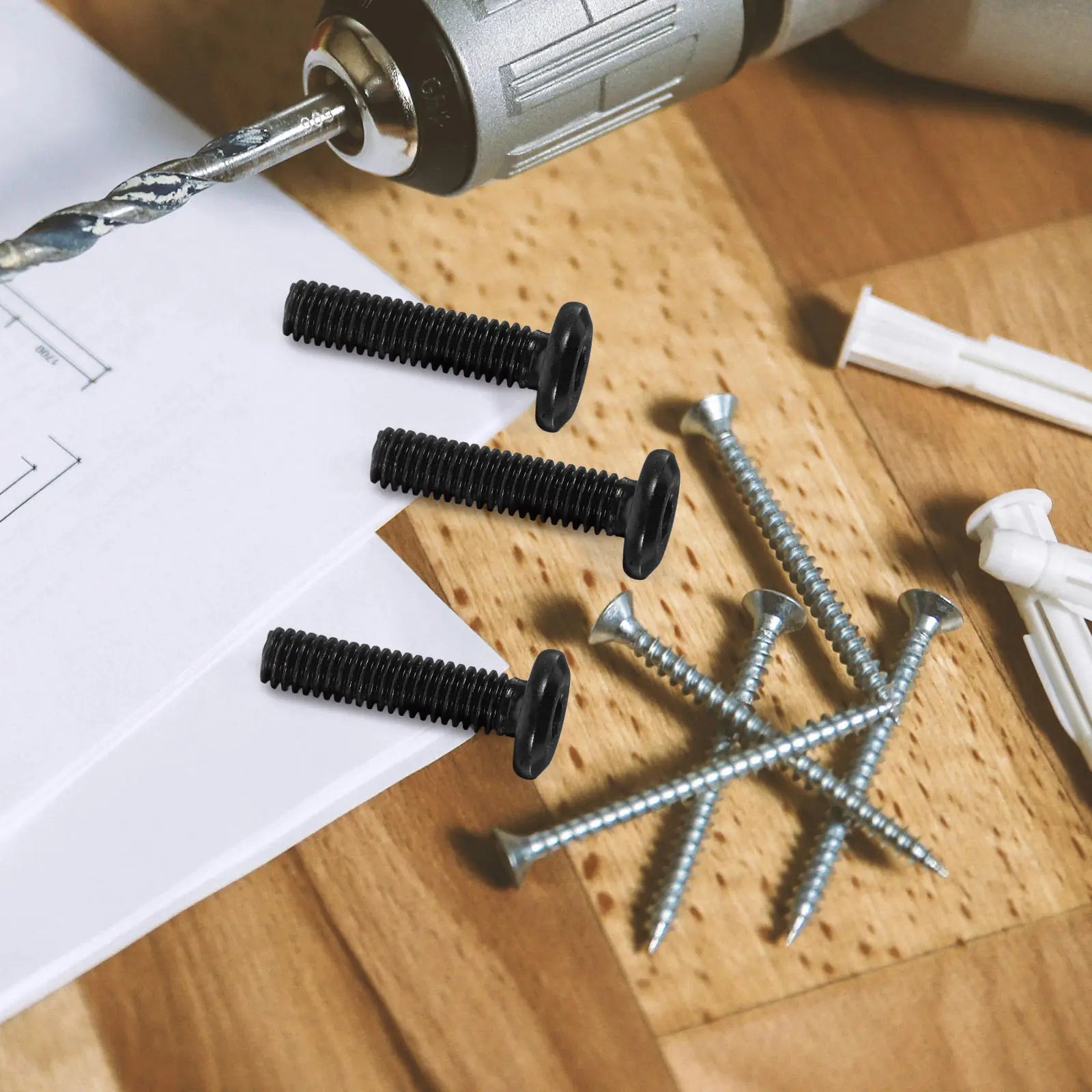 50Pcs Carbon Steel Flat Head Socket Cap Screws Full Thread Furniture Assembly Screws for Bed Table Shelf Rack Screw Peaceful Pleasures Health and Wellness