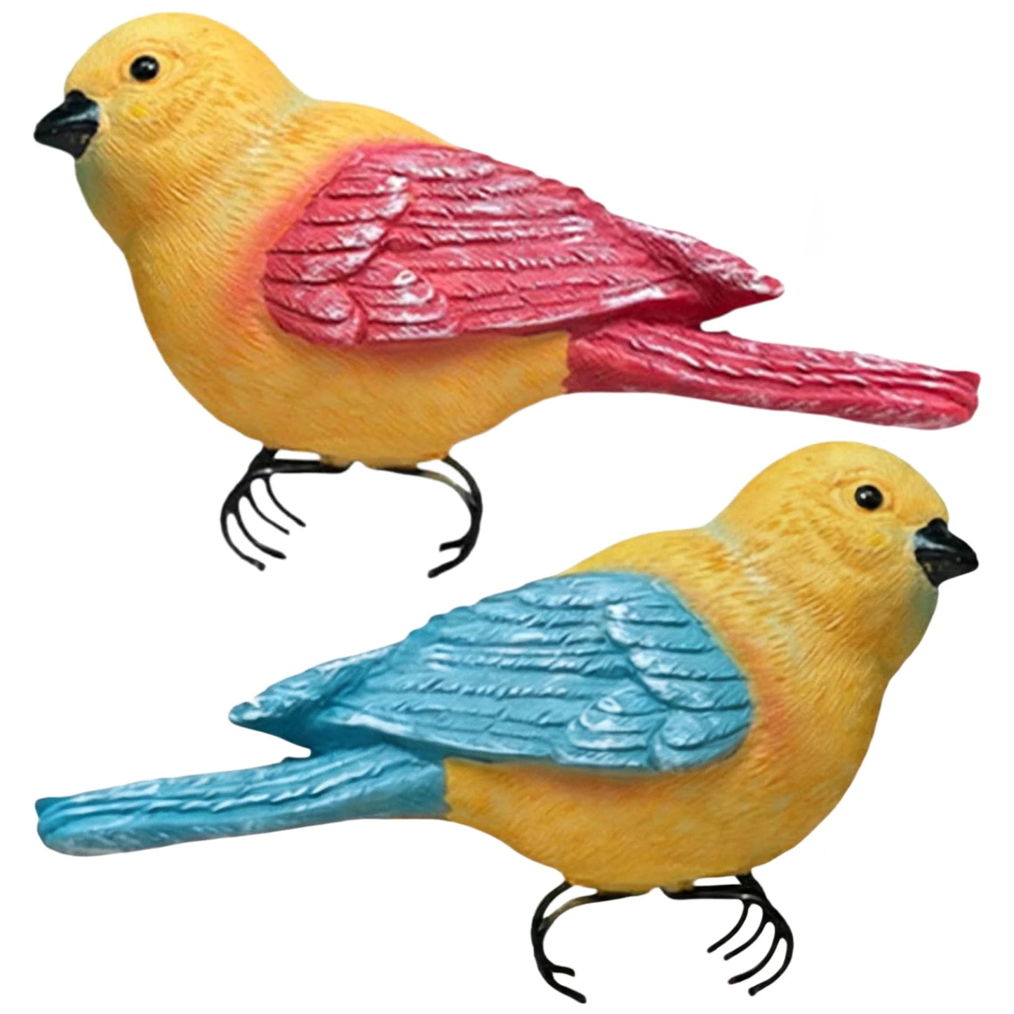 Artificial Bird Decorations Weather Garden Bird Statues Indoor & Outdoor Use Unique Gift for Women Mom Friends Peaceful Pleasures Health and Wellness Red Blue 12.5x7.5cm