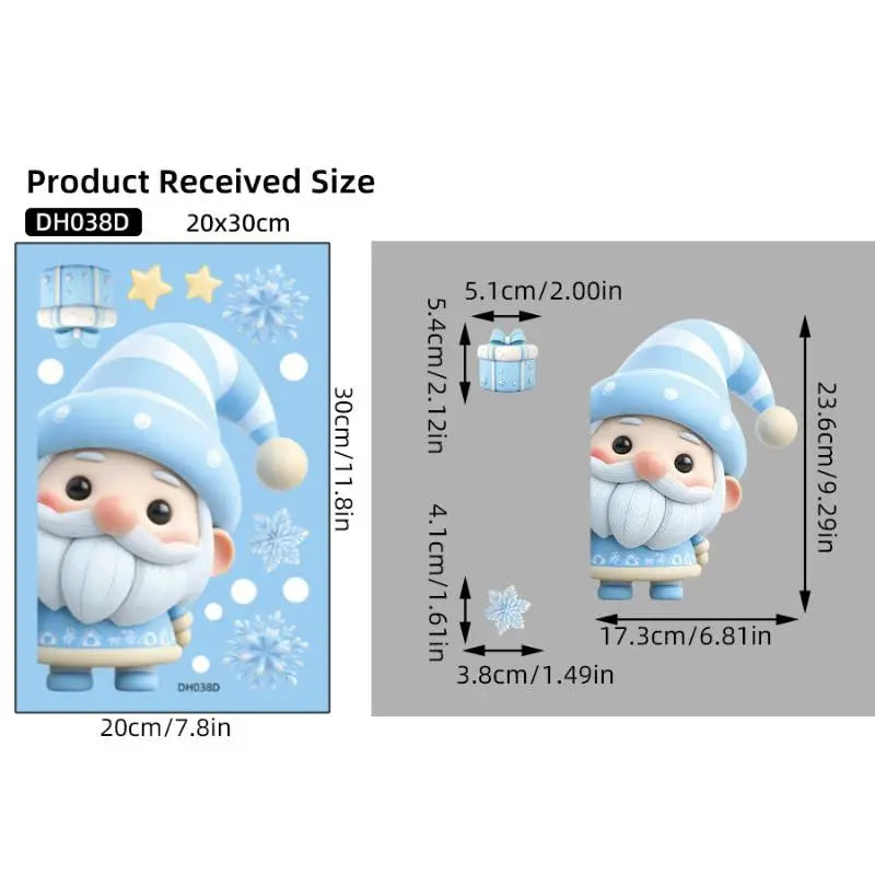 Christmas Window Static Clings – Snowman, Santa & Snowflake