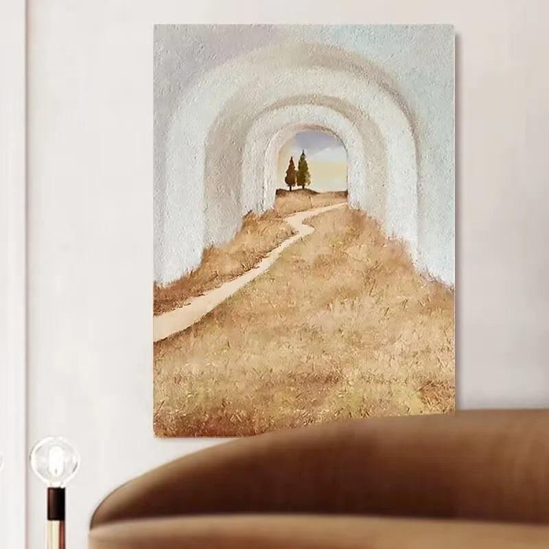 Pure Handmade Oil Painting, Abstract Art, Living Room, Bedroom, Sofa Background, Hanging Painting, Corridor Decoration Painting Peaceful Pleasures Health and Wellness
