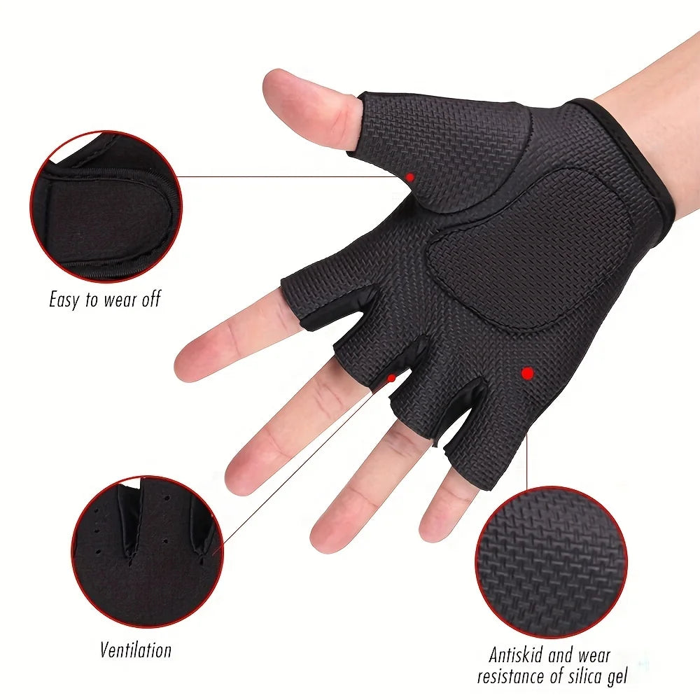Unisex Non-slip Fitness Gloves, Breathable Lightweight Half Finger with Shock Absorption for Weightlifting Gym Training & Sports Peaceful Pleasures Health and Wellness