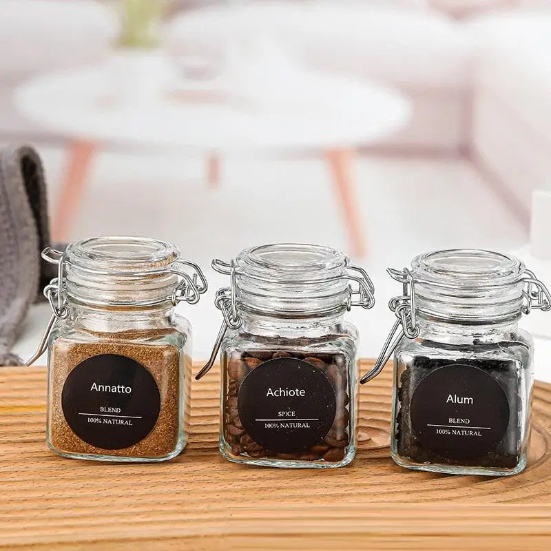 Glass Airtight Storage Jars 50/100ml – Wide Mouth Kitchen Jars