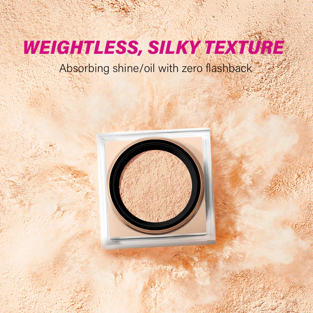 2-Pack Loose Setting Powder & Brush – Matte Oil Control Finish