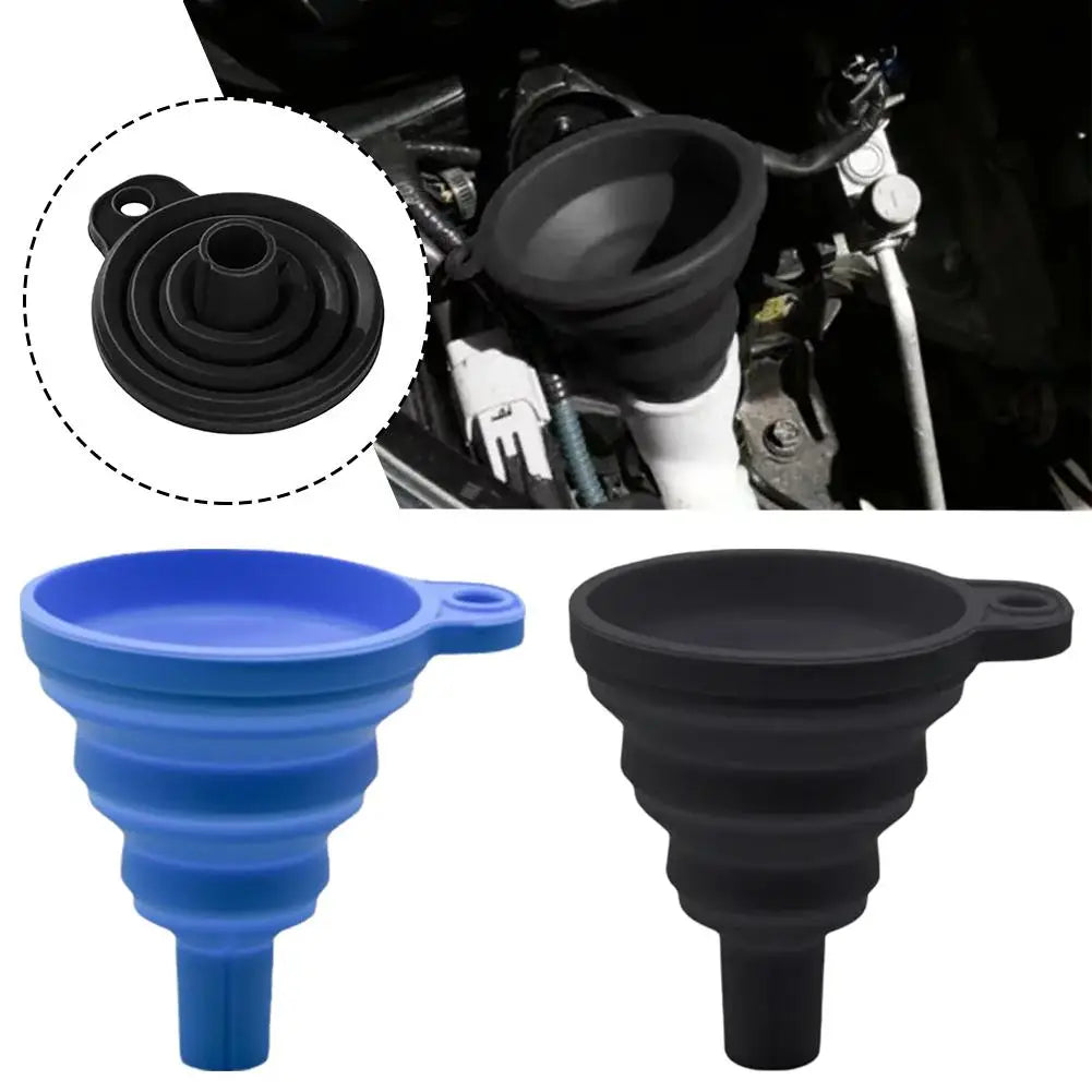 Engine Funnel Car Universal Silicone Liquid Funnel Washer Fluid Change Foldable Portable Auto Engine Oil Petrol Change Funnel Peaceful Pleasures Health and Wellness