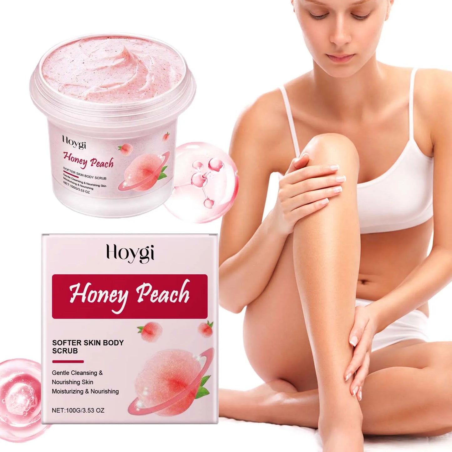 Honey Peach Body Scrub – Brightening Exfoliating Cleanser