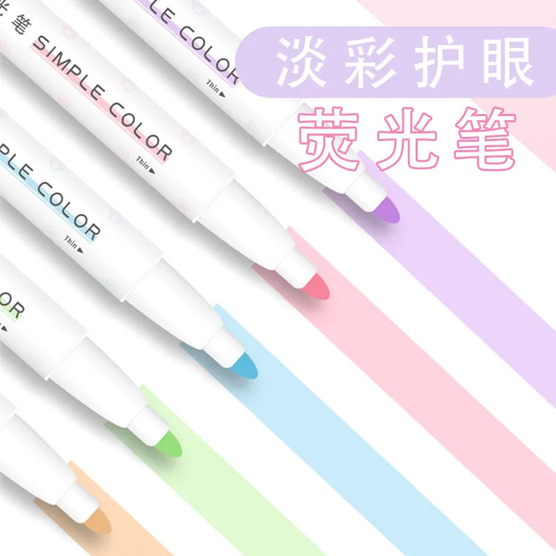 Dual Tip Eye Care Highlighter Pencil Clip Model Learning Focus Marker