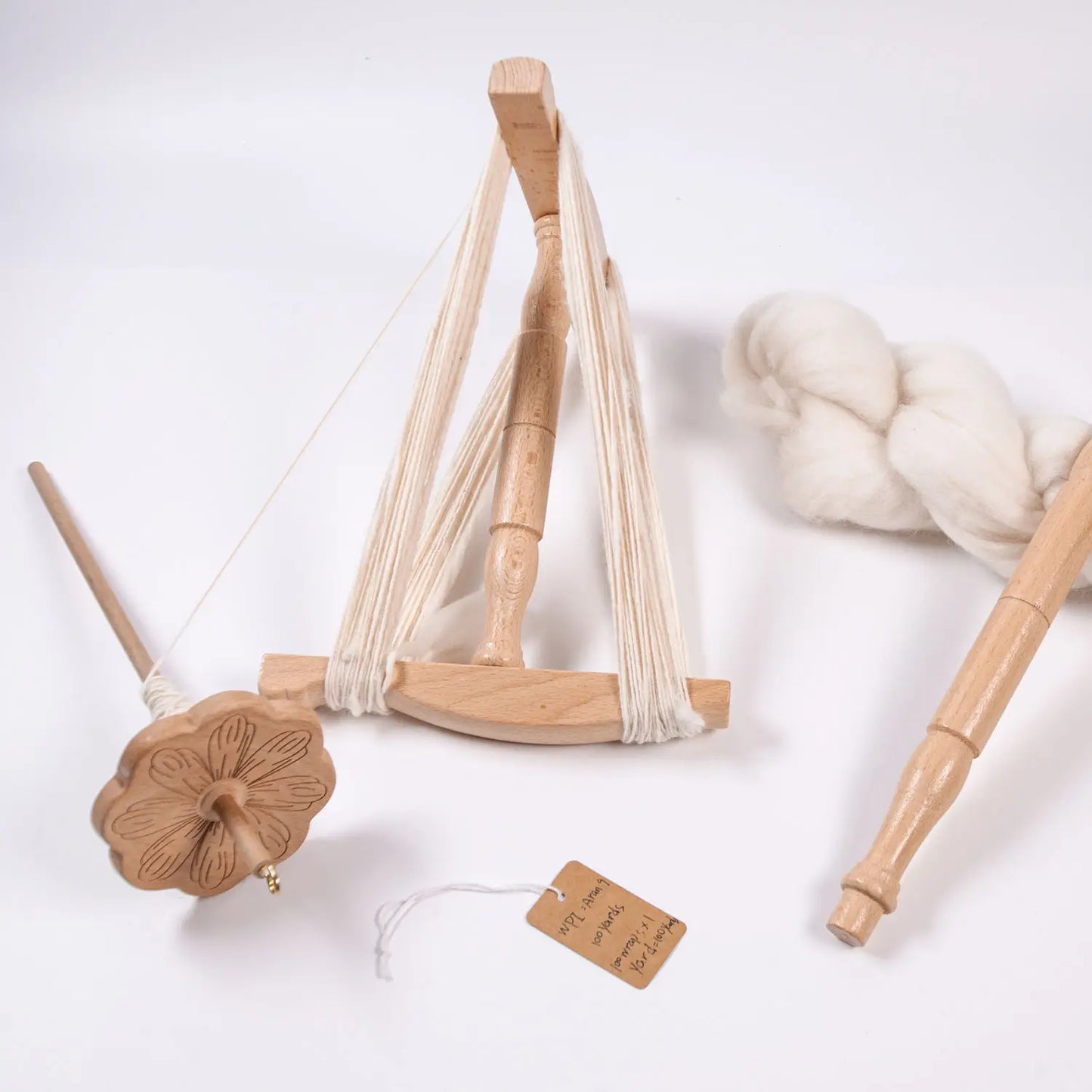 Medium-Sized Beechwood Niddy Noddy, Skein Yarn Winder, Handcrafted Yarn Swift for Skein Making & Wool Winding Peaceful Pleasures Health and Wellness