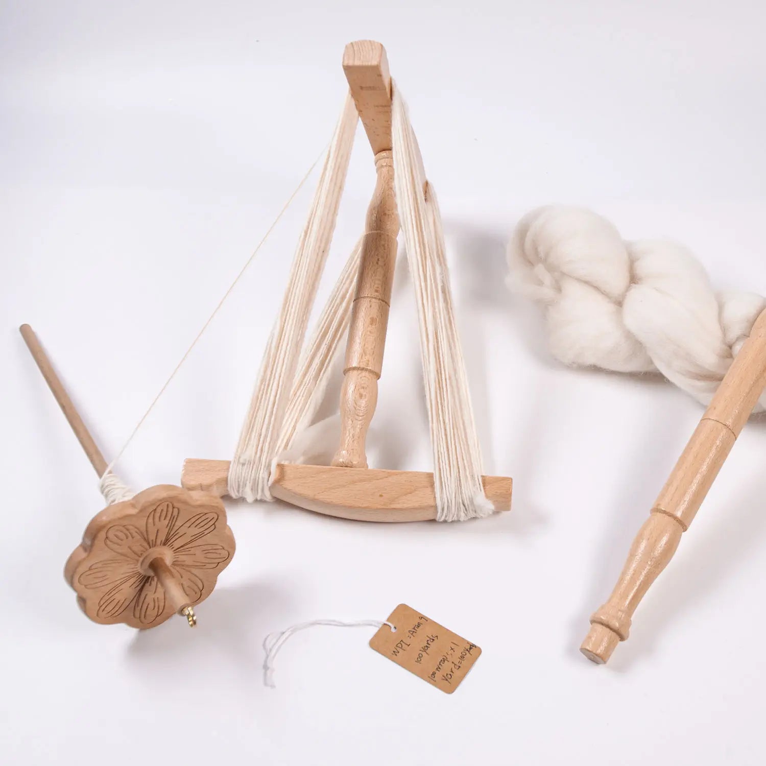 Medium-Sized Beechwood Niddy Noddy, Skein Yarn Winder, Handcrafted Yarn Swift for Skein Making & Wool Winding Peaceful Pleasures Health and Wellness