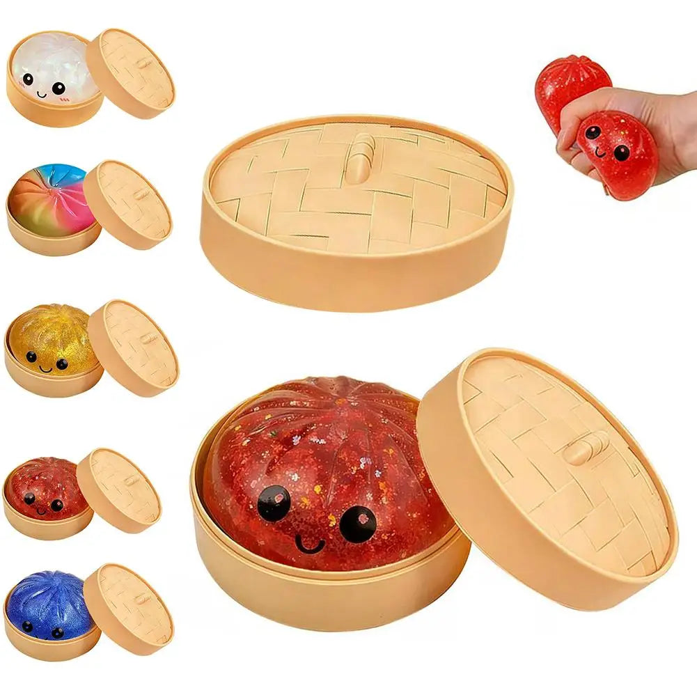 Colorful Crystal Buns Stress Relief Squeeze Toy Peaceful Pleasures Health and Wellness